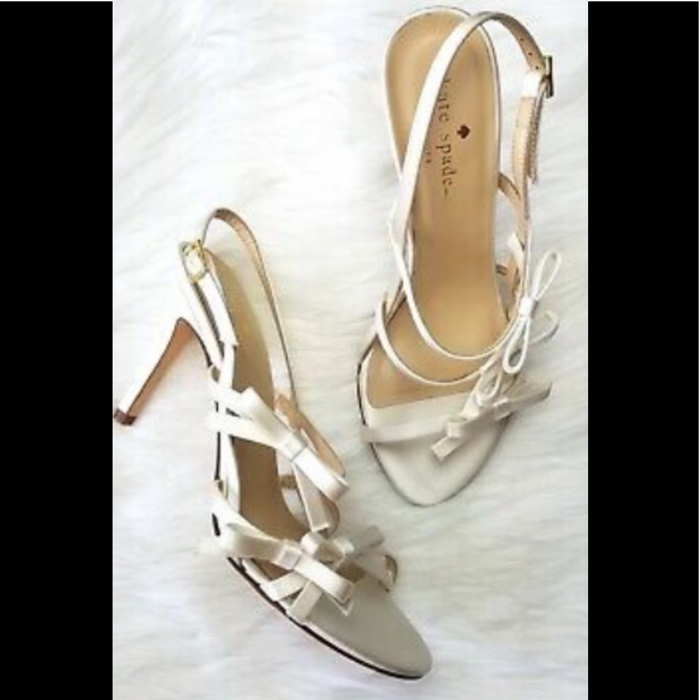 Kate Spade Sally Bow Satin Strappy Heels ❤️